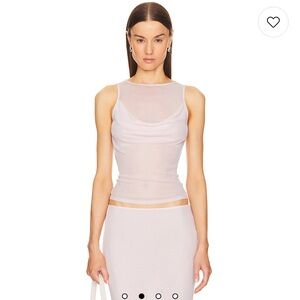 Helsa Sheer pink Sleeveless Top
